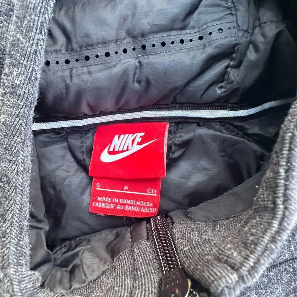 Nike Jacket Womens Small Gray Tech Fleece Aeroloft‎ 800 Down Primaloft Parka